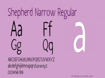 Shepherd Narrow Regular Version 1.000 Font Sample