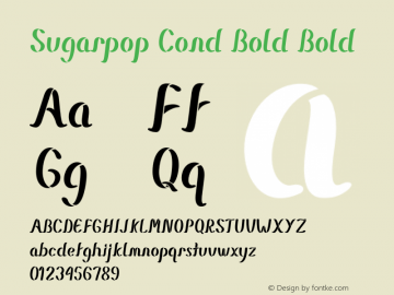 Sugarpop Cond Bold Bold Version 1.000图片样张