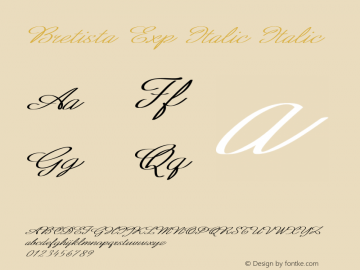 Bretista Exp Italic Italic Version 1.000 Font Sample