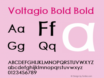 Voltagio Bold Bold Version 1.000 Font Sample