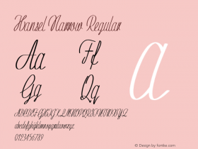 Hansel Narrow Regular Version 1.000 Font Sample