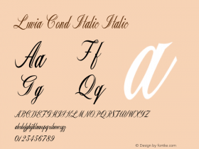 Luvia Cond Italic Italic Version 1.000图片样张