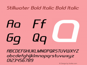 Stillwater Bold Italic Bold Italic Version 1.000 Font Sample