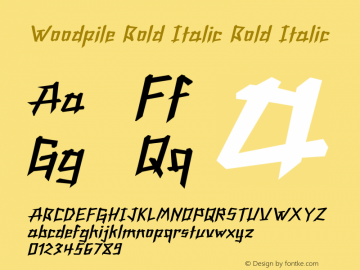 Woodpile Bold Italic Bold Italic Version 1.000 Font Sample