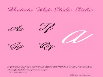 Bretista Wide Italic Italic Version 1.000 Font Sample