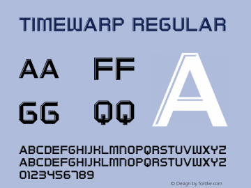 Timewarp Regular Version 1.000 Font Sample