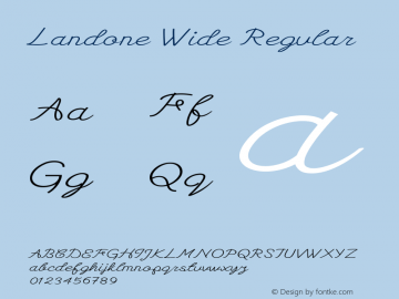 Landone Wide Regular Version 1.000 Font Sample