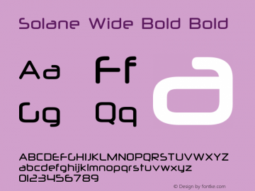 Solane Wide Bold Bold Version 1.000 Font Sample