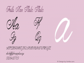 Frillo Nar Italic Italic Version 1.000 Font Sample