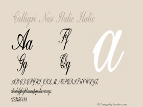Calligri Nar Italic Italic Version 1.500 Font Sample