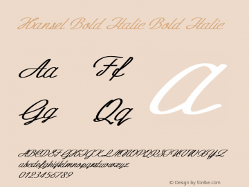 Hansel Bold Italic Bold Italic Version 1.000图片样张