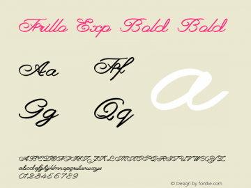 Frillo Exp Bold Bold Version 1.000 Font Sample