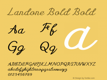 Landone Bold Bold Version 1.000 Font Sample