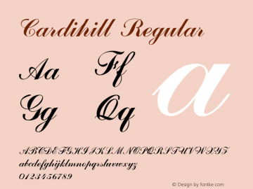 Cardihill Regular Version 1.000 Font Sample
