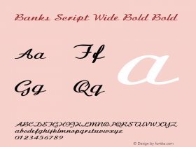 Banks Script Wide Bold Bold Version 1.000 Font Sample
