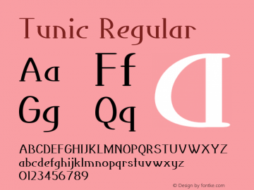 Tunic Regular Version 1.000 Font Sample
