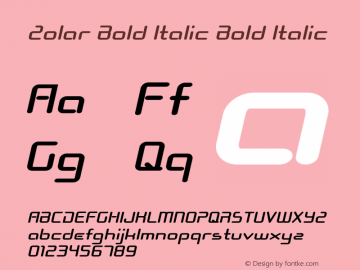 Zolar Bold Italic Bold Italic Version 1.000图片样张