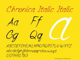 Chronica Italic Italic Version 1.000 Font Sample