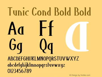 Tunic Cond Bold Bold Version 1.000 Font Sample