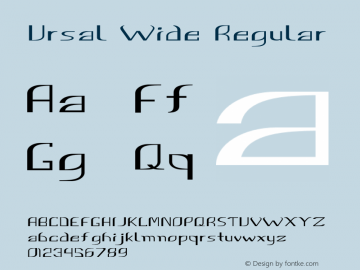 Ursal Wide Regular Version 1.000 Font Sample