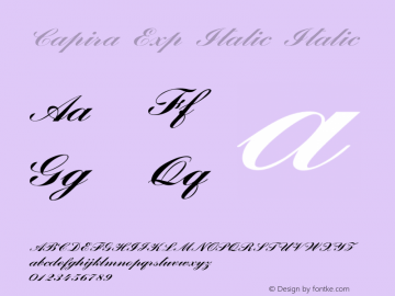 Capira Exp Italic Italic Version 1.000 Font Sample