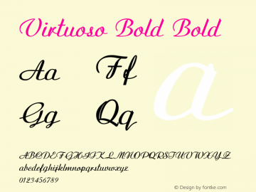 Virtuoso Bold Bold Version 1.000 Font Sample