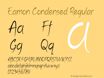 Eamon Condensed Regular Version 1.500 Font Sample