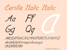 Cerille Italic Italic Version 1.000 Font Sample