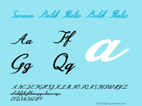 Swoon Bold Italic Bold Italic Version 1.000图片样张