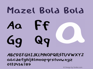 Mazel Bold Bold Version 1.000 Font Sample