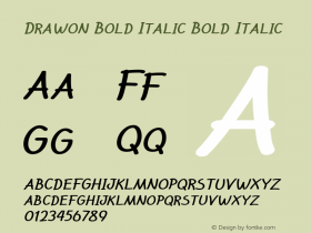 Drawon Bold Italic Bold Italic Version 1.000图片样张