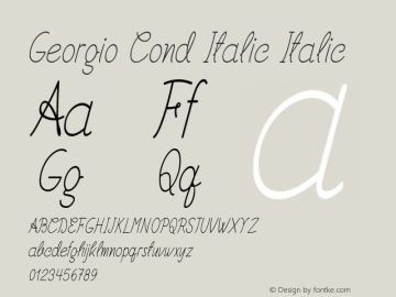 Georgio Cond Italic Italic Version 1.000图片样张