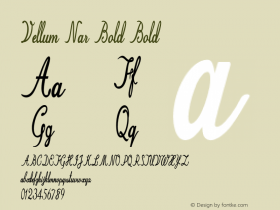 Vellum Nar Bold Bold Version 1.000 Font Sample