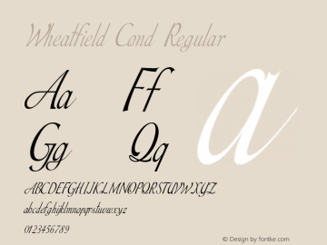Wheatfield Cond Regular Version 1.000 Font Sample