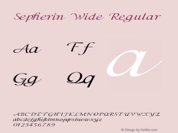 Sepherin Wide Regular Version 1.000 Font Sample