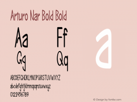 Arturo Nar Bold Bold Version 1.000 Font Sample
