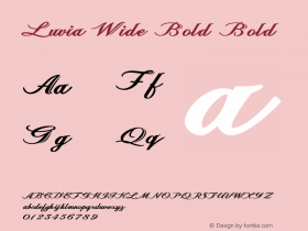Luvia Wide Bold Bold Version 1.000 Font Sample