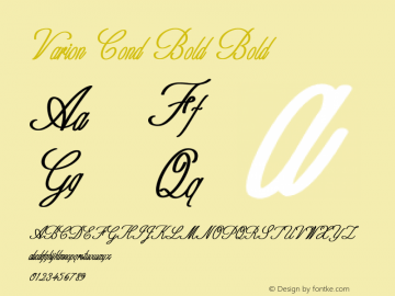 Varion Cond Bold Bold Version 1.000 Font Sample