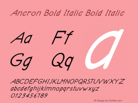Ancron Bold Italic Bold Italic Version 1.000图片样张