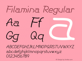 Filamina Regular Version 1.000 Font Sample