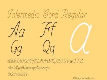 Intermedio Cond Regular Version 1.000 Font Sample