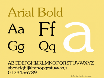 Arial Bold Version 5.01.2x Font Sample