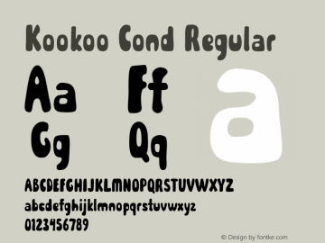 Kookoo Cond Regular Version 1.000 Font Sample