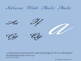 Silvero Wide Italic Italic Version 1.000 Font Sample