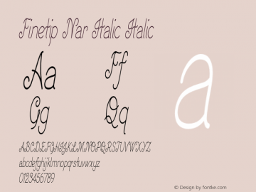 Finetip Nar Italic Italic Version 1.000图片样张