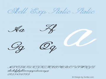 Skell Exp Italic Italic Version 1.000 Font Sample