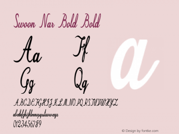 Swoon Nar Bold Bold Version 1.000 Font Sample