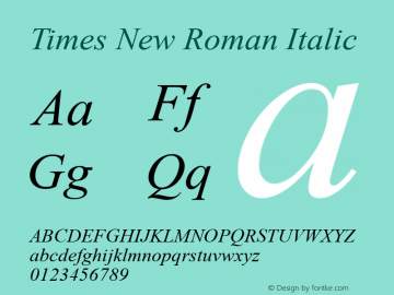 Times New Roman Italic Version 2.76图片样张