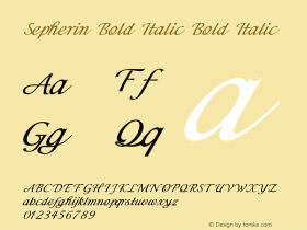Sepherin Bold Italic Bold Italic Version 1.000 Font Sample