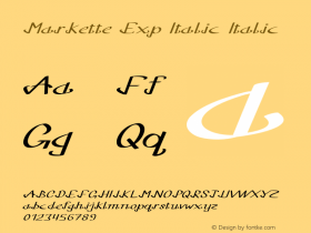 Markette Exp Italic Italic Version 1.000 Font Sample